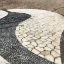 银川 黄金麻冰裂纹地铺石工地铺装案例