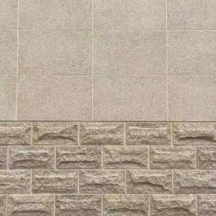 银川 黄金麻自然面蘑菇石配荔枝面干挂