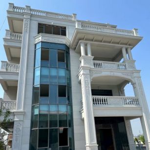 银川 白麻花岗岩别墅外墙干挂效果展示