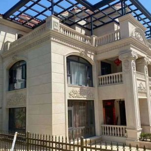 银川 黄金麻花岗岩荔枝面别墅外墙干挂