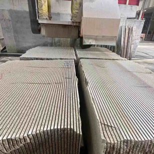 银川 车间生产日常，黄金麻白麻花岗岩