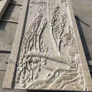 银川 黄金麻雕刻板浮雕迎客松