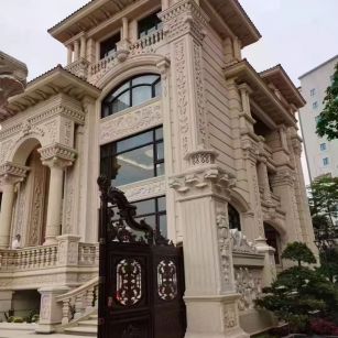 银川 黄金麻花岗岩别墅外墙干挂效果展示