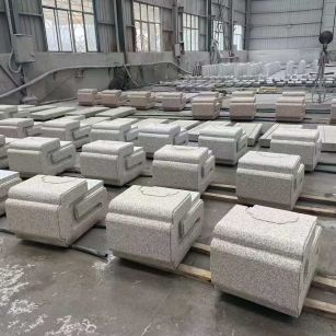 银川 白麻花岗岩异形加工-石凳，坐凳