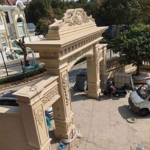 银川 黄金麻荔枝面花岗岩别墅门楼