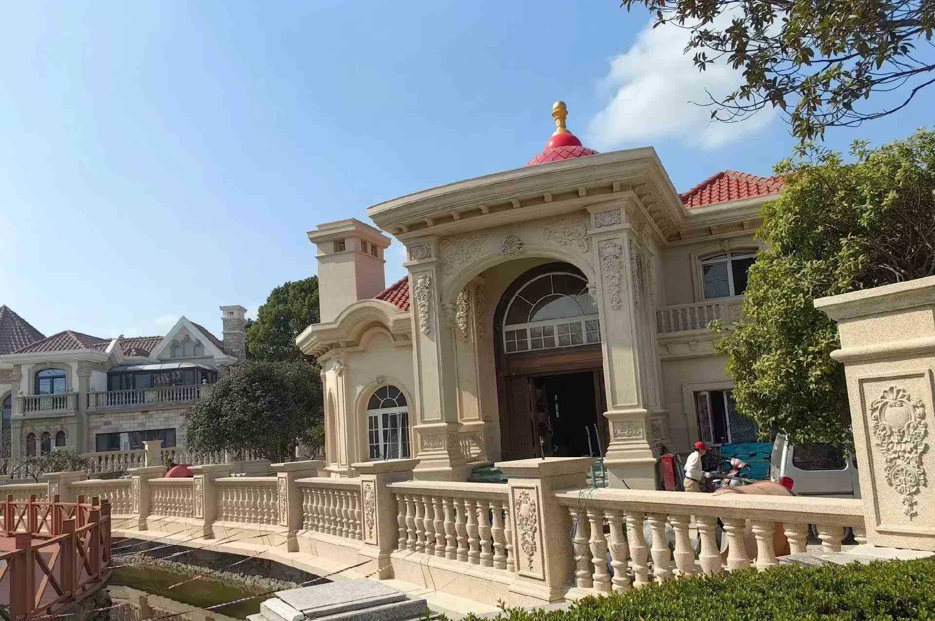 银川 黄金麻花岗岩欧式别墅