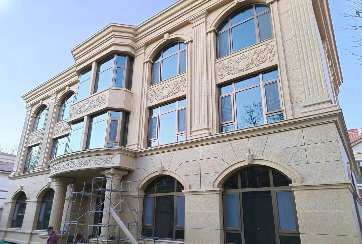 银川 黄金麻花岗岩别墅外墙干挂