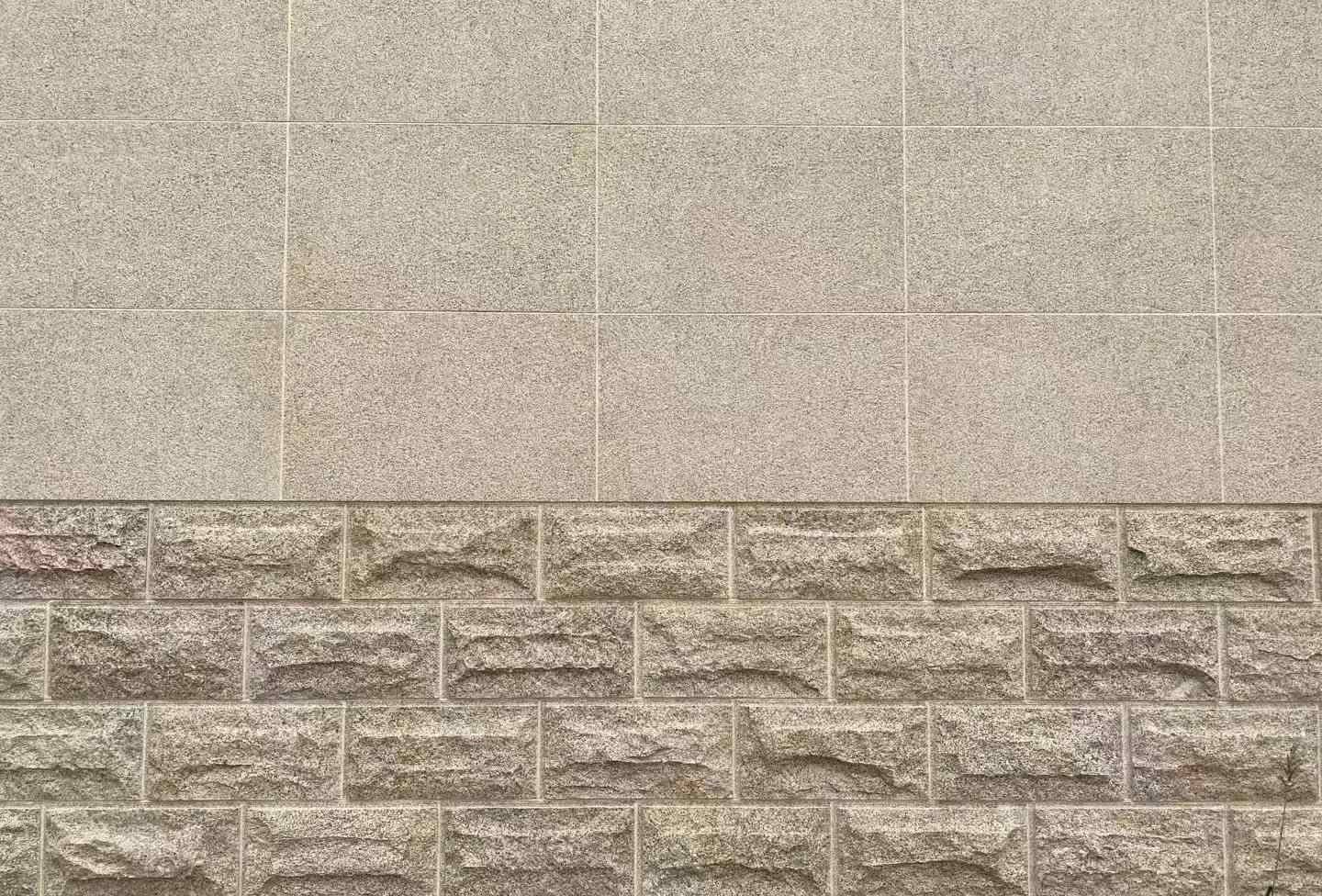 银川 黄金麻自然面蘑菇石配荔枝面干挂