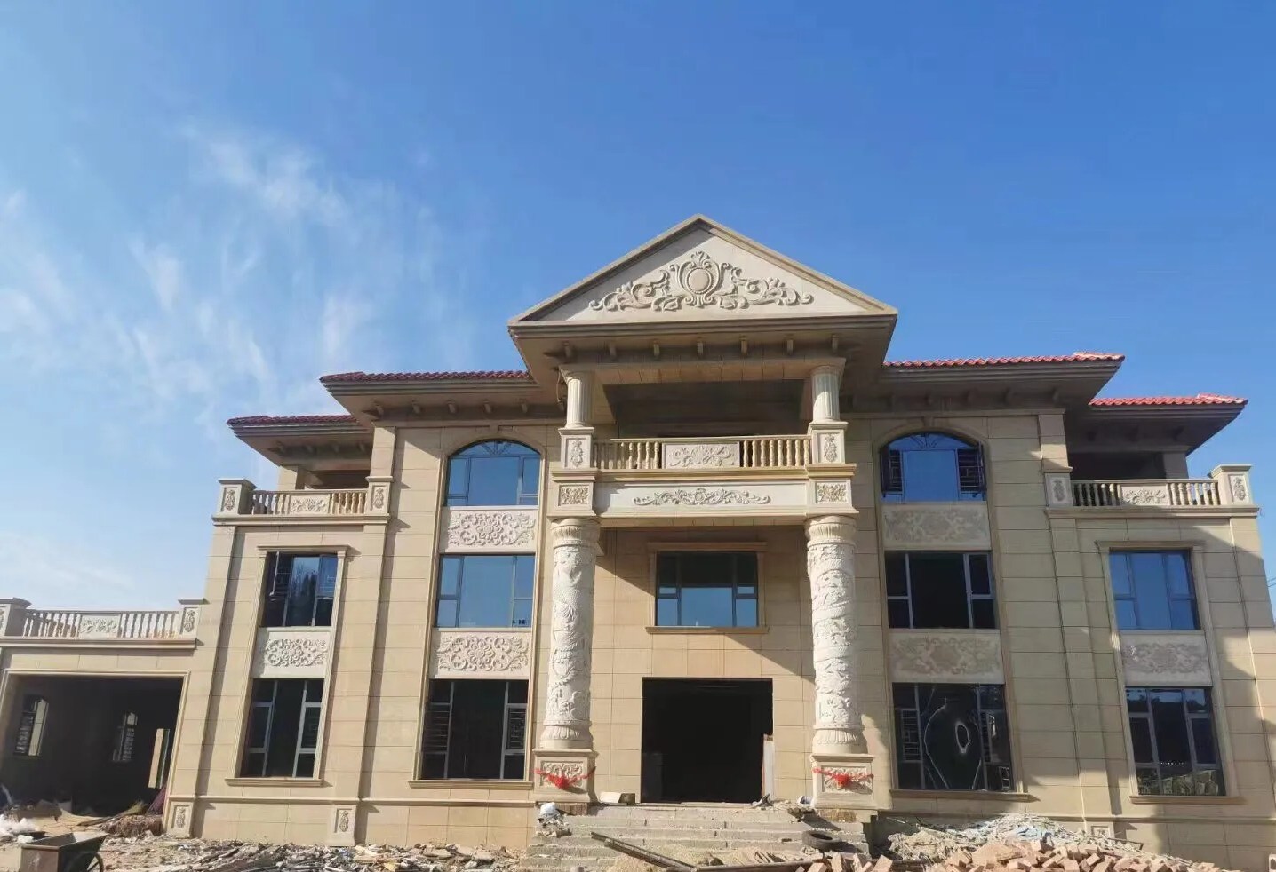 银川 黄金麻花岗岩别墅外墙干挂