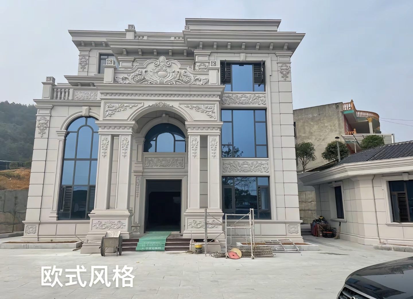 银川 白麻花岗岩别墅外墙干挂