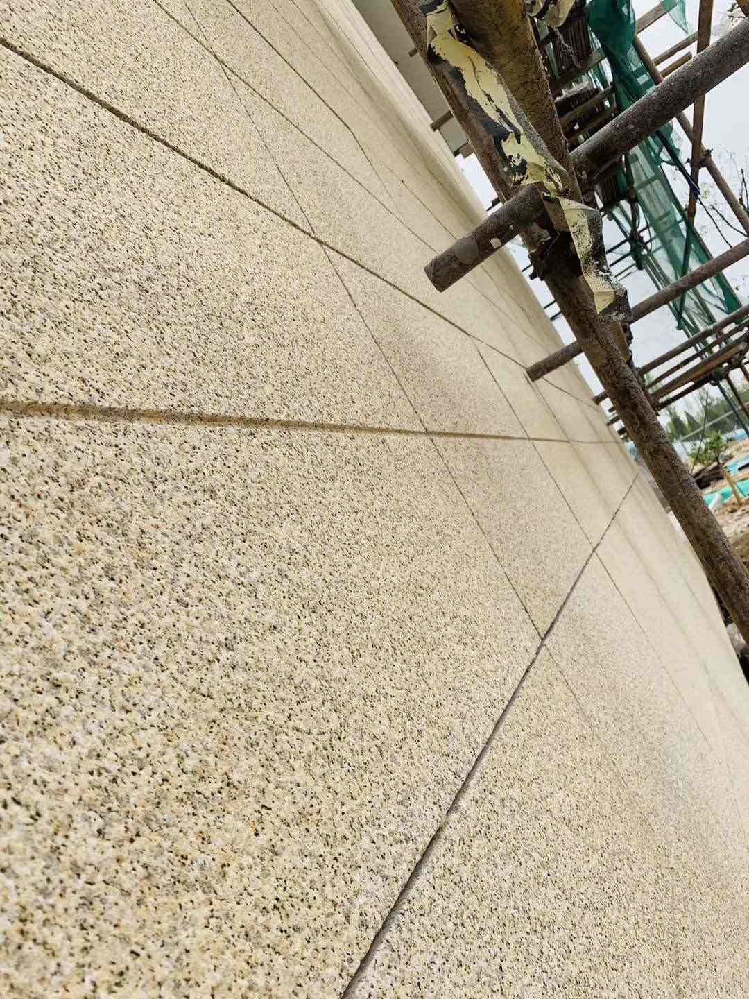 银川 黄金麻花岗岩荔枝面外墙干挂石材效果示例