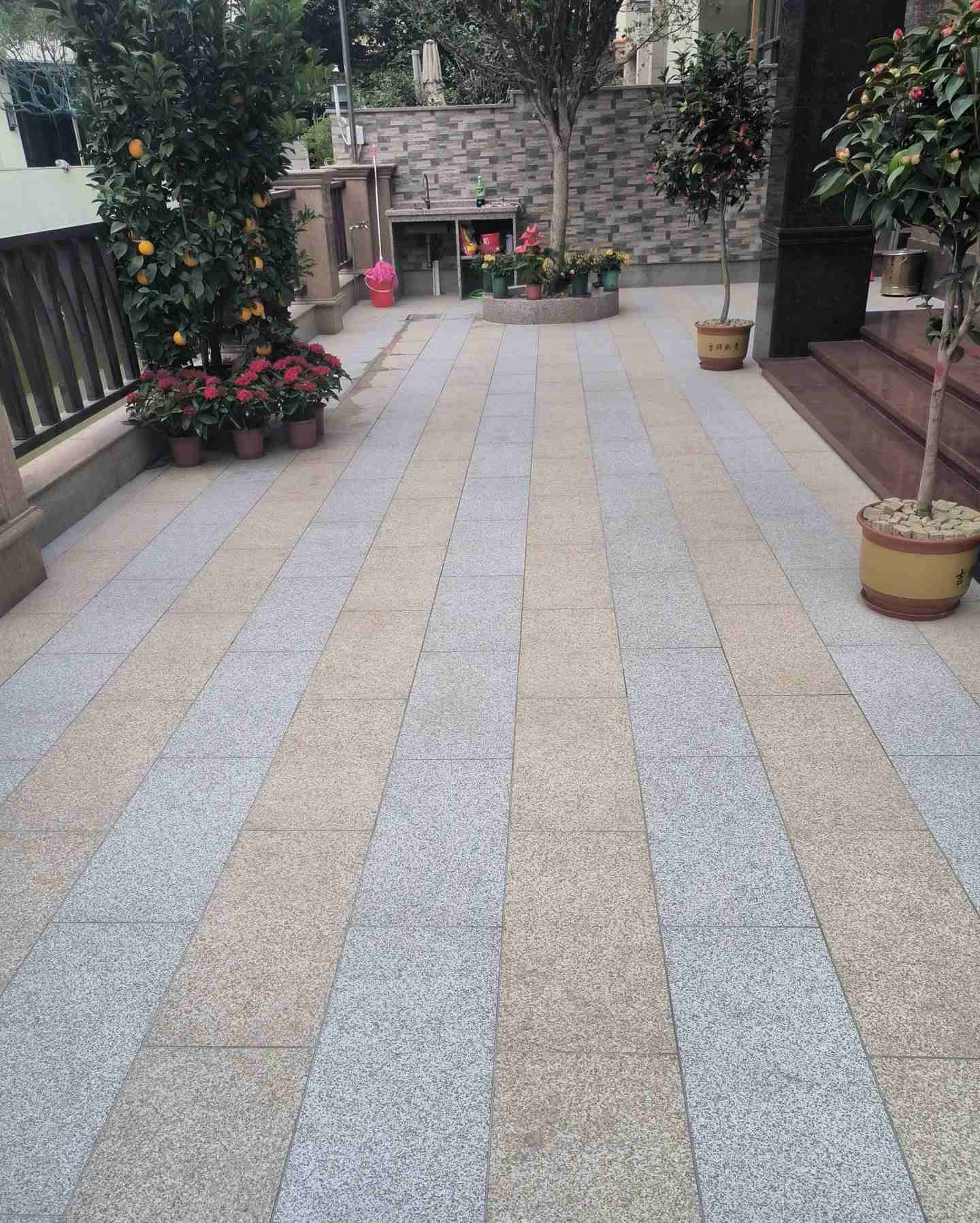 银川 黄金麻白麻荔枝面庭院铺装展示